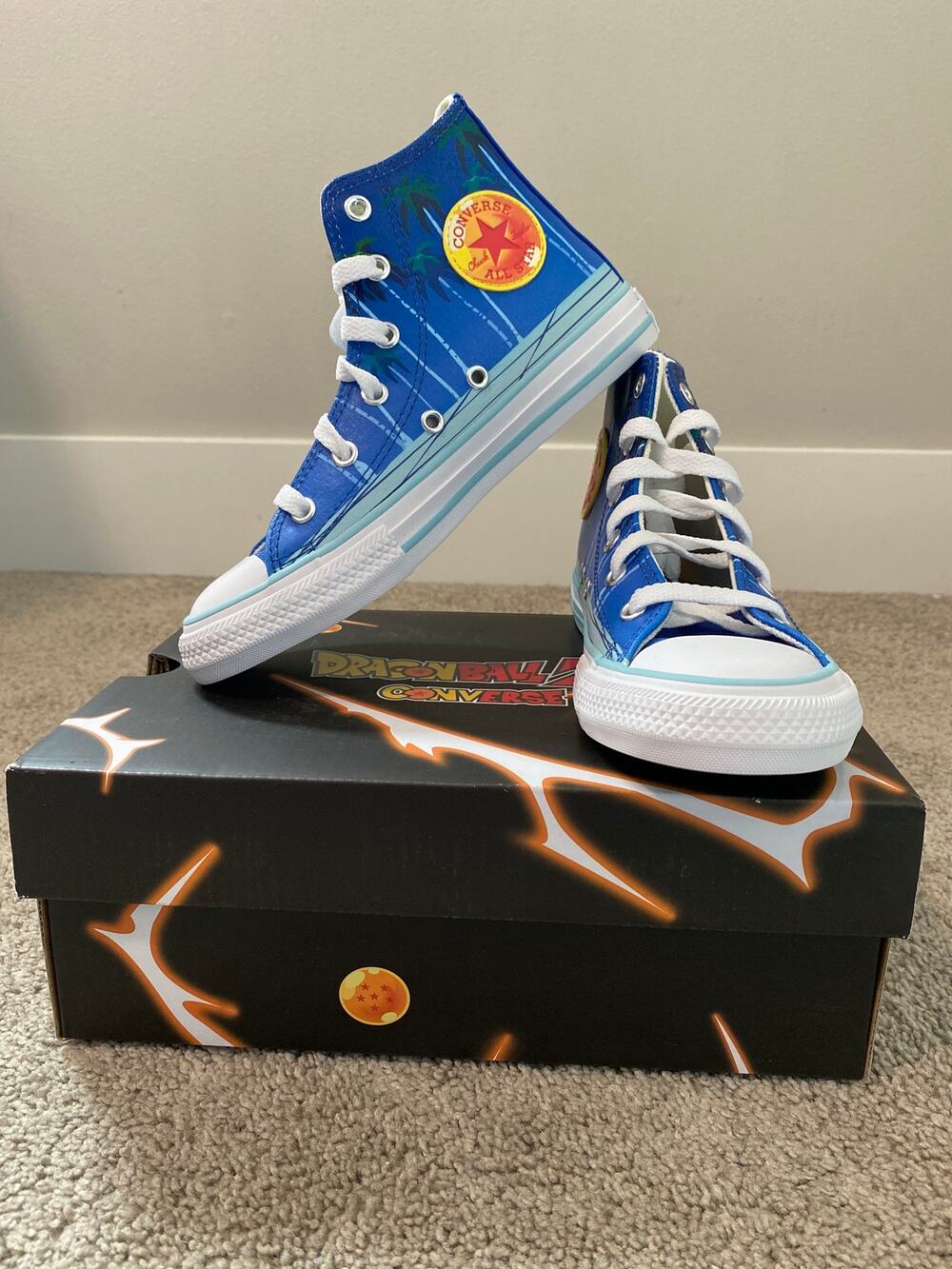 New Converse x Dragon Ball Z Chuck Taylor High Tops Kids Size 1Y